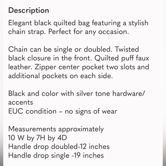 Badgley Mischka Women’s Mini Chevron Crossbody Bag‎ Black Quilted Faux Leather - Picture 4 of 16